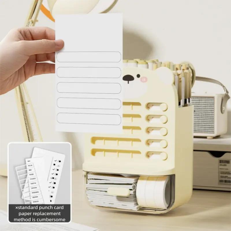 Multi-FunctionalPortable Desktop Organizer With Task List & Storage Pen Holder Office Accessories Desk Stationery Box Drawers