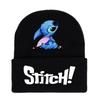 Lilo & Stitch Cartoon Print Knit Wool Hat for Men & Women - Warm Autumn/Winter Beanie