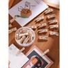 20pcs Wooden Clip Picture Nails, Photo Wall Messages Push Pins, Felt Board Decoration Fixing Large Head Nail Clips