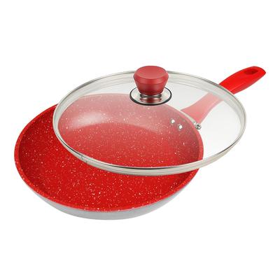 Smakssten Stekepanne Lokk Sett Rød IH-kompatibel Diameter 28cm Stekepanne Sett []