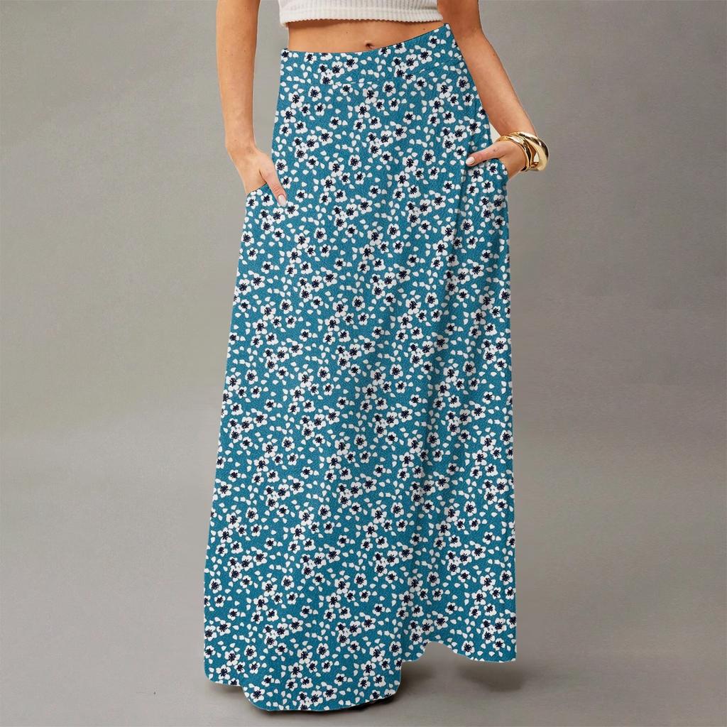 Women's Flowy Maxi Dress Regular Casual Floral Print Summer Bohemian Skirt