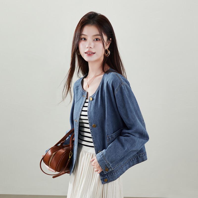 

Женская джинсовая куртка SOFSIL в стиле ретро без воротника M