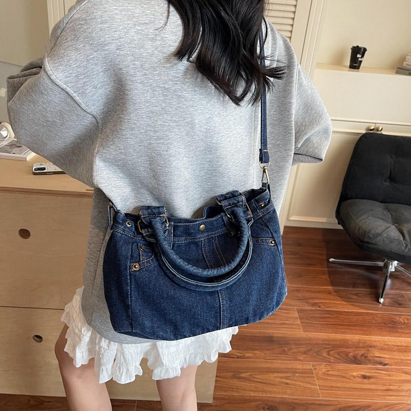 Vintage Denim Tragetasche Damen Schulter Umhängetasche