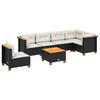 VidaXL Salon de jardin 7 pcs avec coussins noir résine tressée 3261875