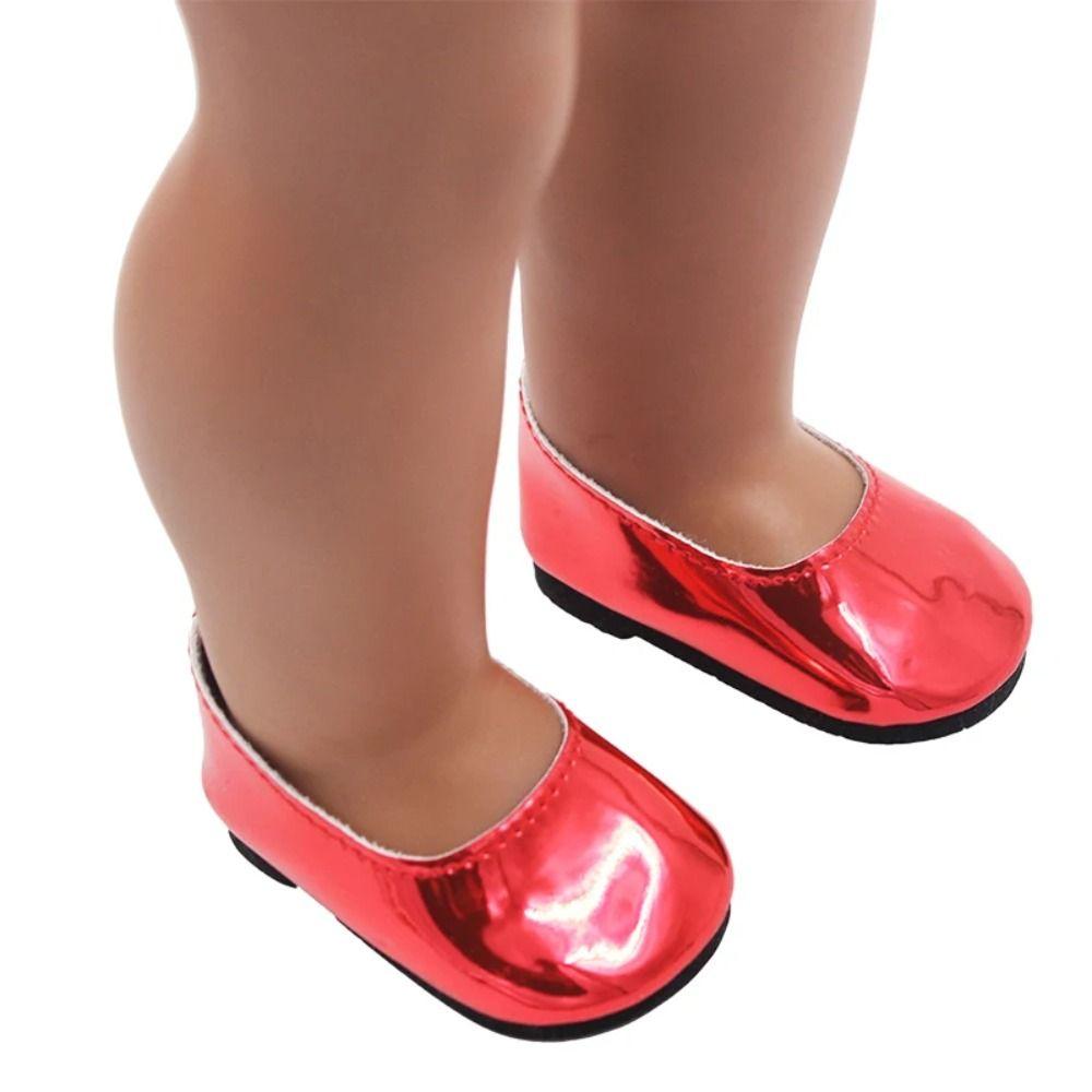 PU Leather Glossy Shiny Shoes Doll Shoes Reborn Doll Shoes PU Leather Doll Shoes  Kids Gifts