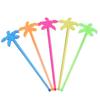 50pcs Tropical Coconut Tree Swizzle Sticks Plastic Festival Coffee Beverage Stirrer Colorful Summer Juice Drink Stirrers