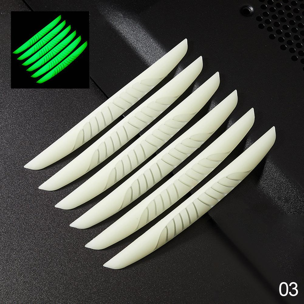 6Pcs Universal Luminous Car Door Edge Scrape Protective Strips Guard Bumper Guards Protector Rearview Mirror Protection