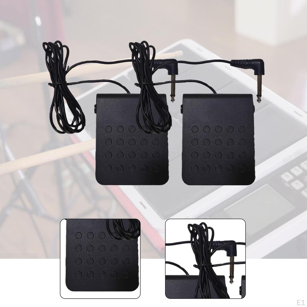 2x Electronic Drum Pedal for 6.5mm Jack Portable Compact Percussion Instrument Accessory Foot