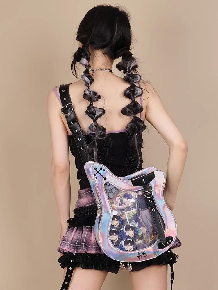 Sweet Girl Guitar & Bass Crossbody Irregular Itabag with Card Holder