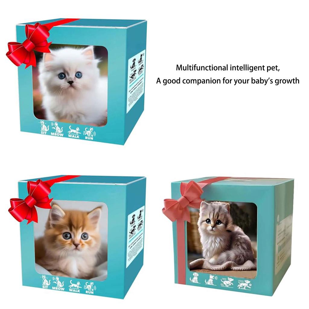 Interactive Robotic Plush Cat Toy With Intelligence Sensor And Traction Rope For Baby Craw Learning Lovely Comfort Toy