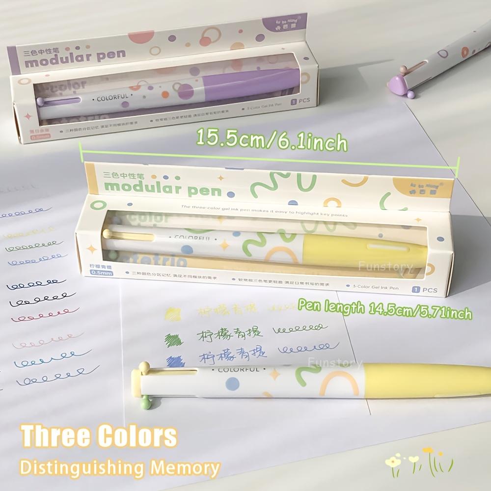 Single Pack Multi-color Gel Pen/0.5mm 3-Color Pen/Marker Journal Pen/Triangular Barrel Drawing Pen/Study & Office Supplies