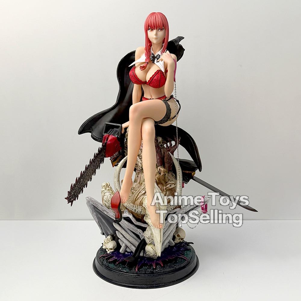 46cm/18.11in Anime Chainsaw Man Figure Makima Action Figures Pvc Statue Desktop Ornamen Collection Model Toys Gifts