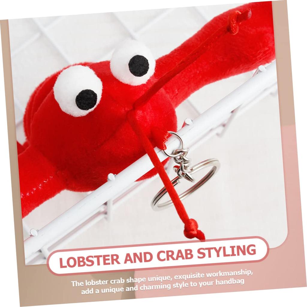 EXCEART Κρεμαστό Καβούρι Κάβουρας Βαλιτσάκι Κλειδιών Χαριτωμένο Παιχνίδι Καβούρι Βρώσιμο Αξεσουάρ Κρεμαστό Ουρά Αστακού Δείγμα Φαγητού 5 Τεμάχια