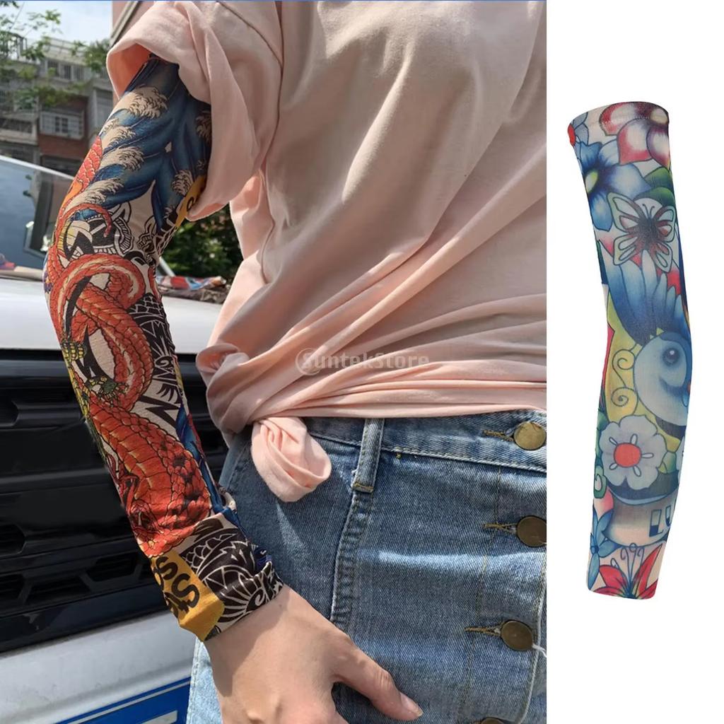 1PC Of New Sleeveless Tattoo Arm Sleeves With  For Outdoor Driving, Protective Arm Sleeves For Sun UV Protection Men And Women