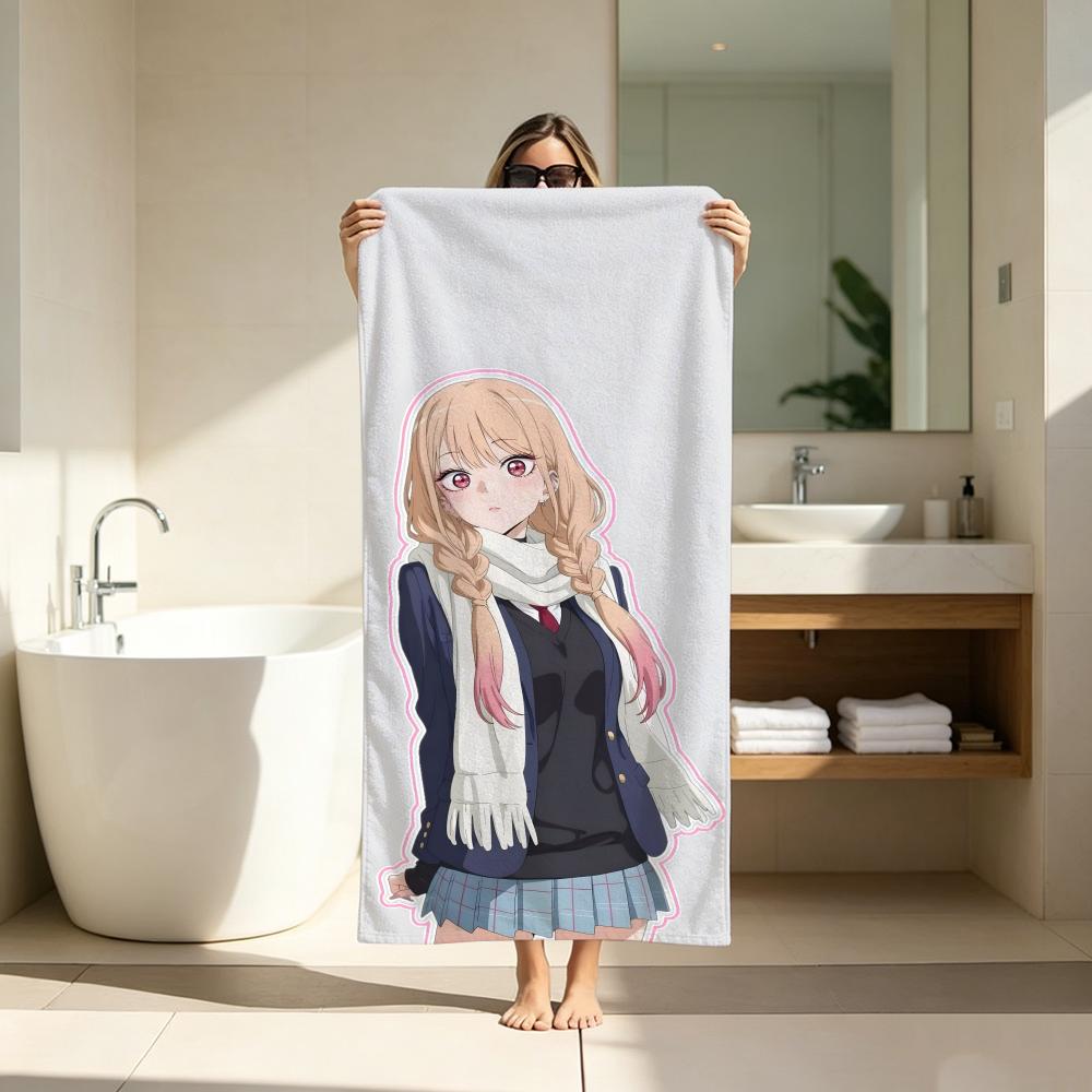 Youth Romance Anime M-My Dress Up Darling Towel Microfiber soft Beach Towel for Travel Fitness Sauna Bathing Camping