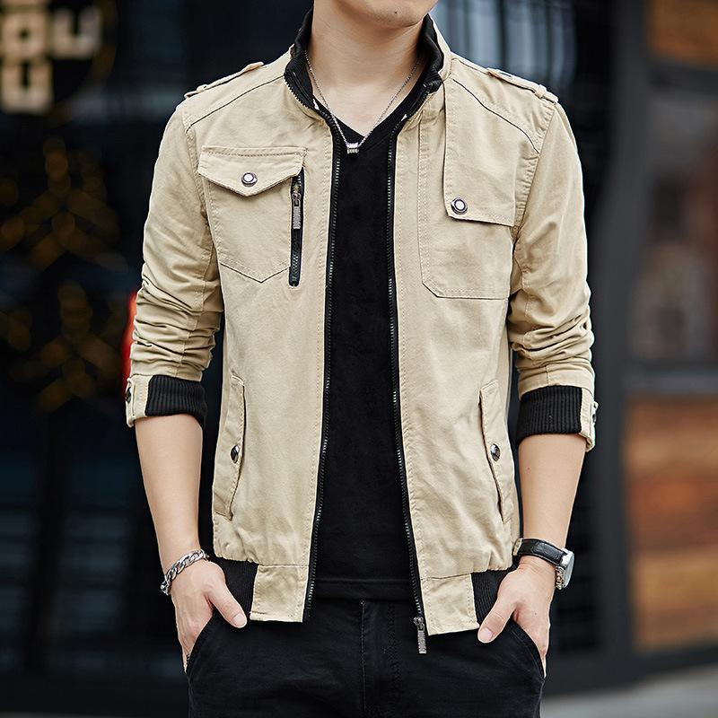 Men's Jacket Winter Korean Version Trend Slim-fitting Denim Tooling Autumn and Winter Jacket Spring and Autumn Men's