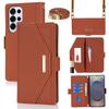 For Samsung Galaxy S25 Ultra Stand Case Cross Texture PU Leather Wallet Phone Cover with Shoulder Strap/Makeup Mirror