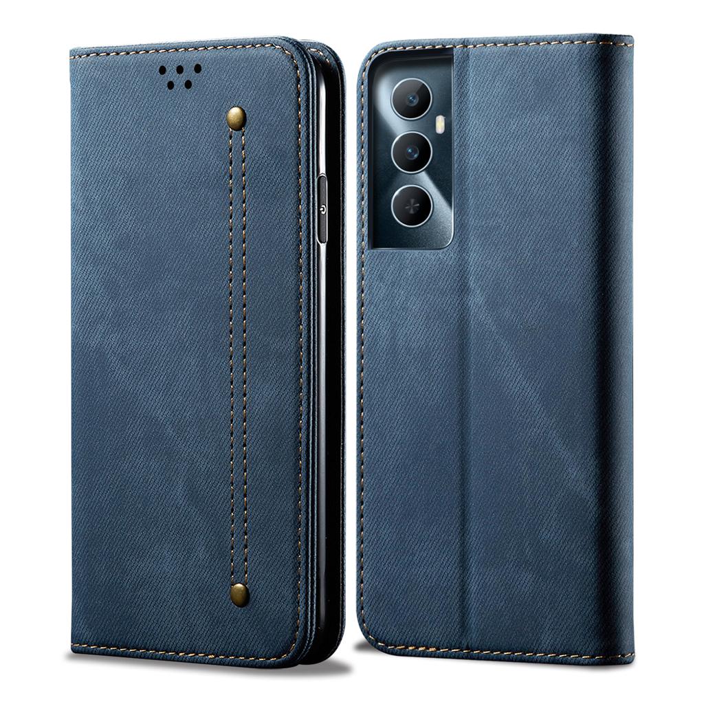 Pentru Husă Realme C65 4G Textură Pânză Jeans Piele Folio Flip Acoperire Telefon