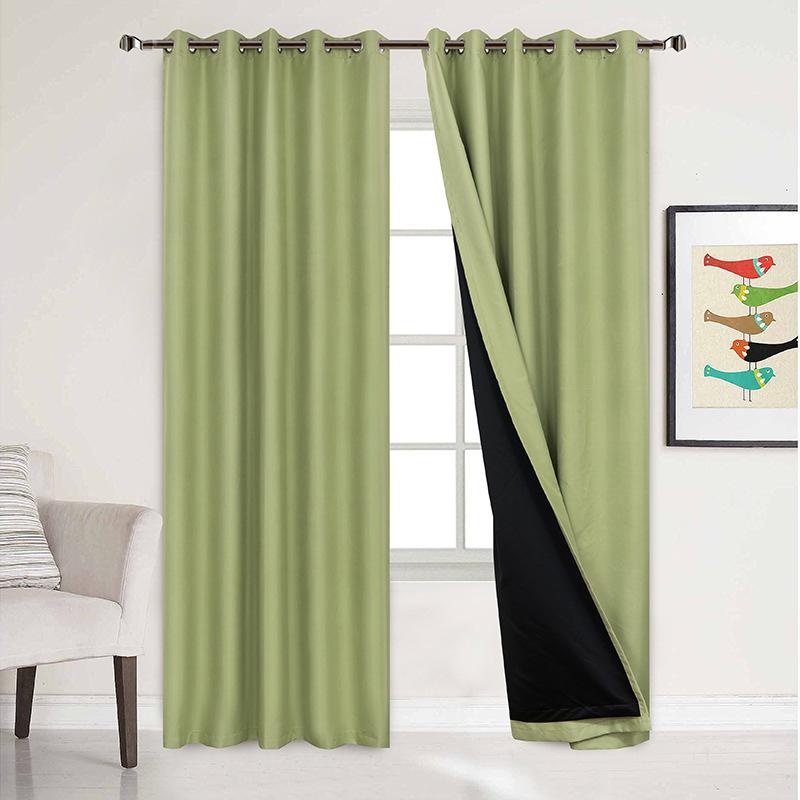 Simple Plain Curtain Cloth, Living Room Bedroom Balcony High Blackout Curtain Finished Product, Can Be