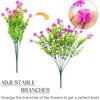 ALAGIRLS Artificial Flowers for Outdoors UV Resistant 8 Bundles, Plastic Fake Plants & Flowers for Decoration Indoors, Faux Flowers Bulk Home Garden