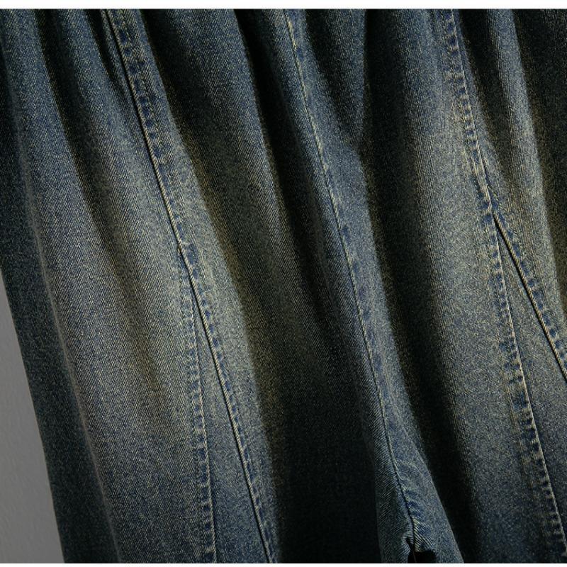 DIMANAF 2025 Autumn Winter Women Plus Size Jeans Cotton New Fashion Lady Denim Long Pants Oversized Loose Bottoms