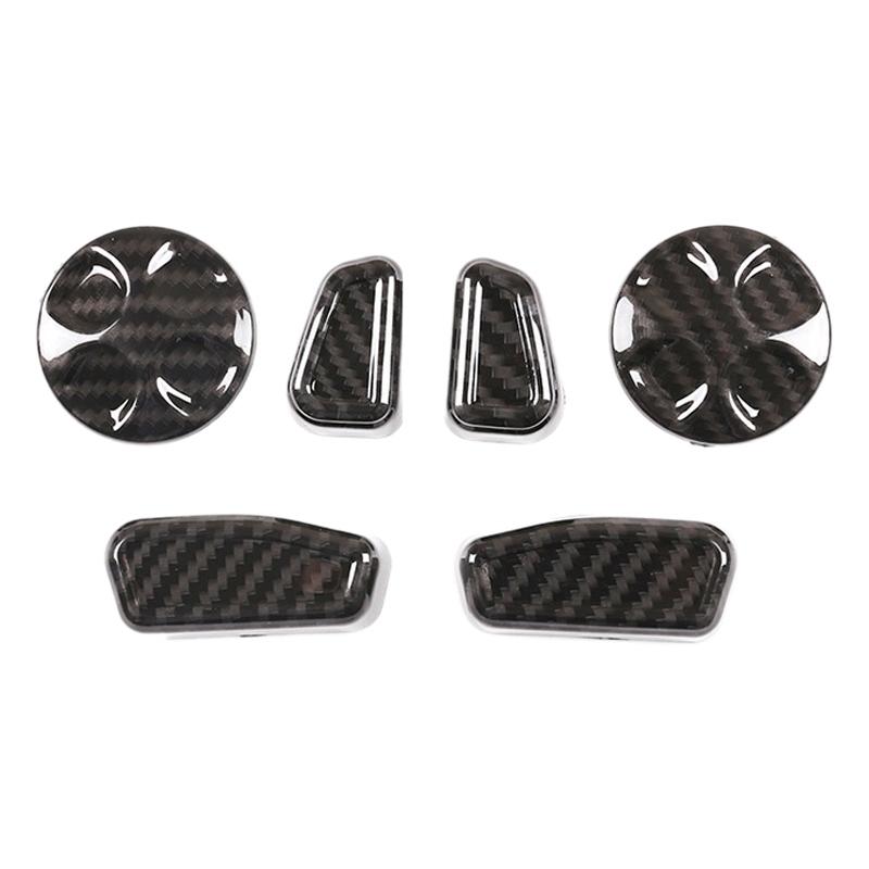 6Pcs ABS Seat Adjustment Button Cover Trim For Alfa Romeo Giulia Stelvio 2017 2018   Auto Accessories