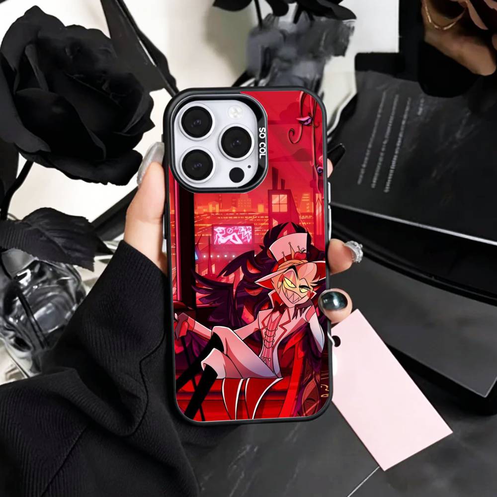 COOL H-HazbinS H-Hotels A-AlastorS Phone Case For iPhone17,16,15,14,13,12,11 Plus,Pro Max Colored Silver Plated Inside Cover