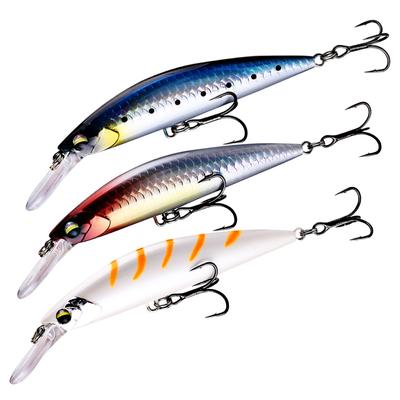 Esche da Pesca 11cm 29g Minnow Lancio Lungo Esche Dure Amo Doppio Occhi da Pesca 3D Realistici Swimbait