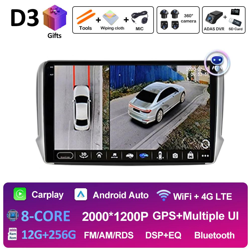Wireless Carplay Android Intelligent System For Peugeot 2008 208 Series 2012 2013 2014 2015 - 2018 DSP Stereo GPS Navi Bluetooth