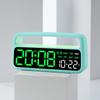 Moderner LED-Wecker Kleine digitale Schreibtischuhr mit Griffförmigem Stimmungslicht Schlafmodus/Steckerbetrieb für Schlafzimmer Zuhause