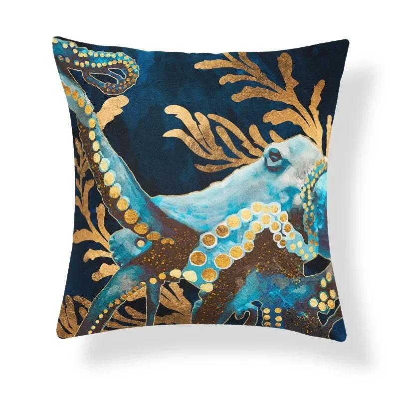 Retro Ethnic Style Art Pattern Light Luxury Gold Bedroom Living Room Sofa Seat Decorative Cushion Cover Geometric Pillowcase