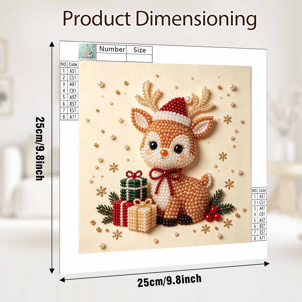 Pearl painting Christmas Reindeer gift art kit DIY handmade home decor painting