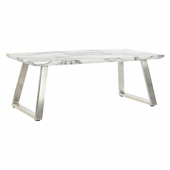 Table Basse Moderne - Urban Blanc - Argenté - Acier 120 Cm