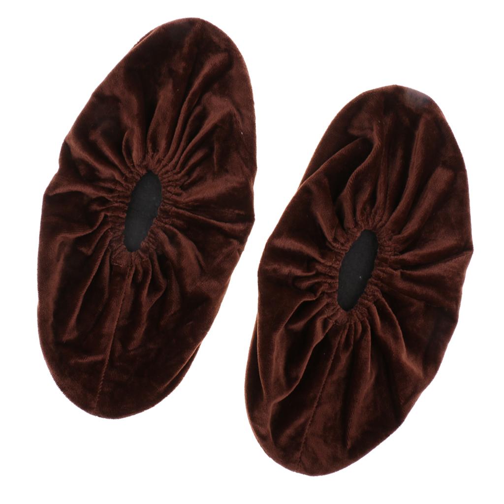 Durable Flannel Non Slip Shoe Covers Washable Overshoes Sleeves Slip-on Footwear Protector for Machine Room Contractors Indoors