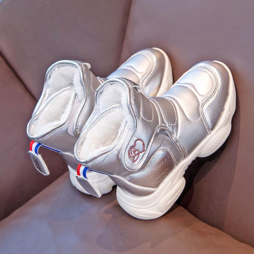 

Зимние плюшевые зимние сапоги для девочек из искусственной кожи, водонепроницаемые хлопковые ботинки, модные толстые теплые сапоги из искусственного меха для девочек-подростков 36 серебряный