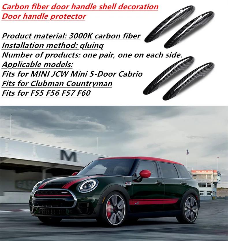 For BMW MINI JCW Cabrio Clubman Countryman F55 F56 F57 F60 Accessories Carbon Fiber Door Handle Shell Decoration Door Handle