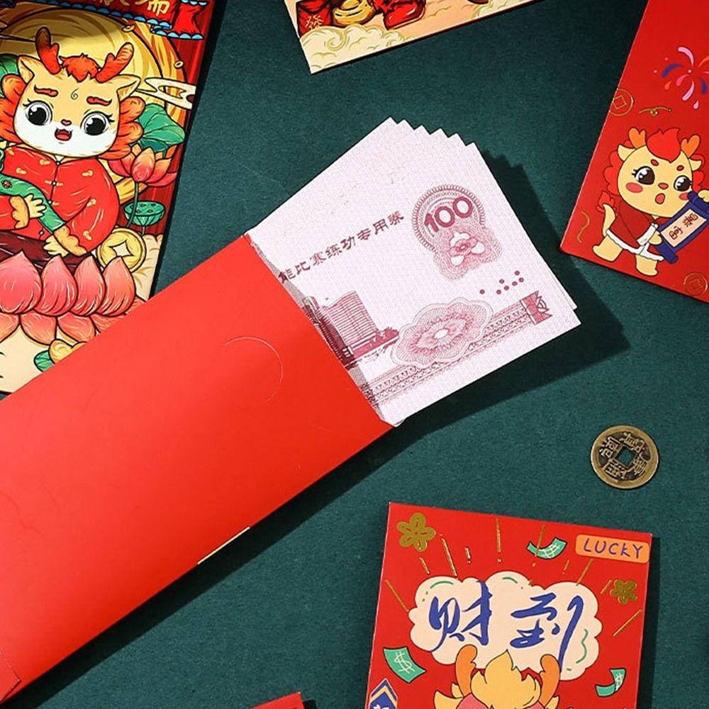 Luck Money Bag Red Envelope 2024 New Year Packet Blessing Bag Chinese Red Pocket New Year Gifts