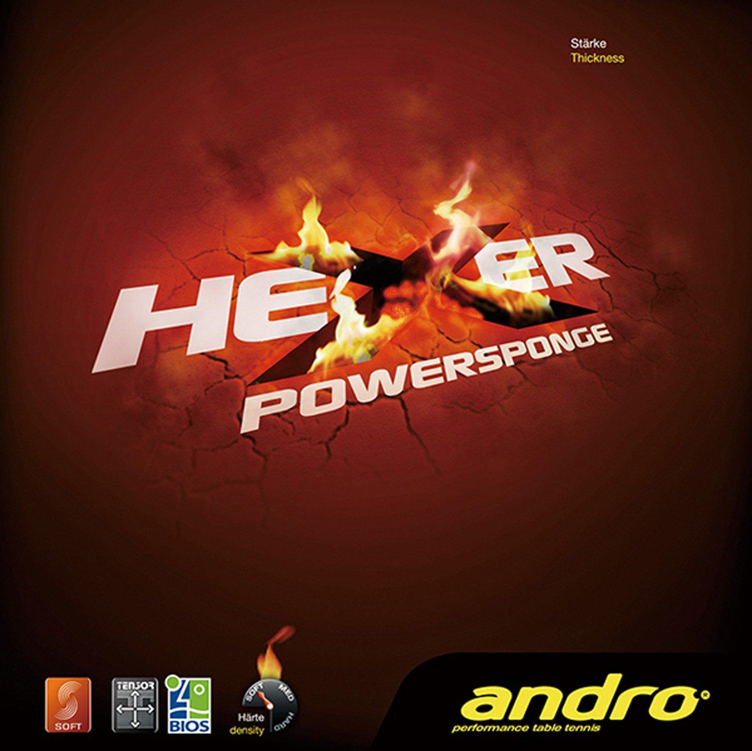 andro Настольный теннис Вращательное натяжение Мягкий Hexer Power Накладка, Тип, Накладка, Губка, 112268, Красный, 1.9