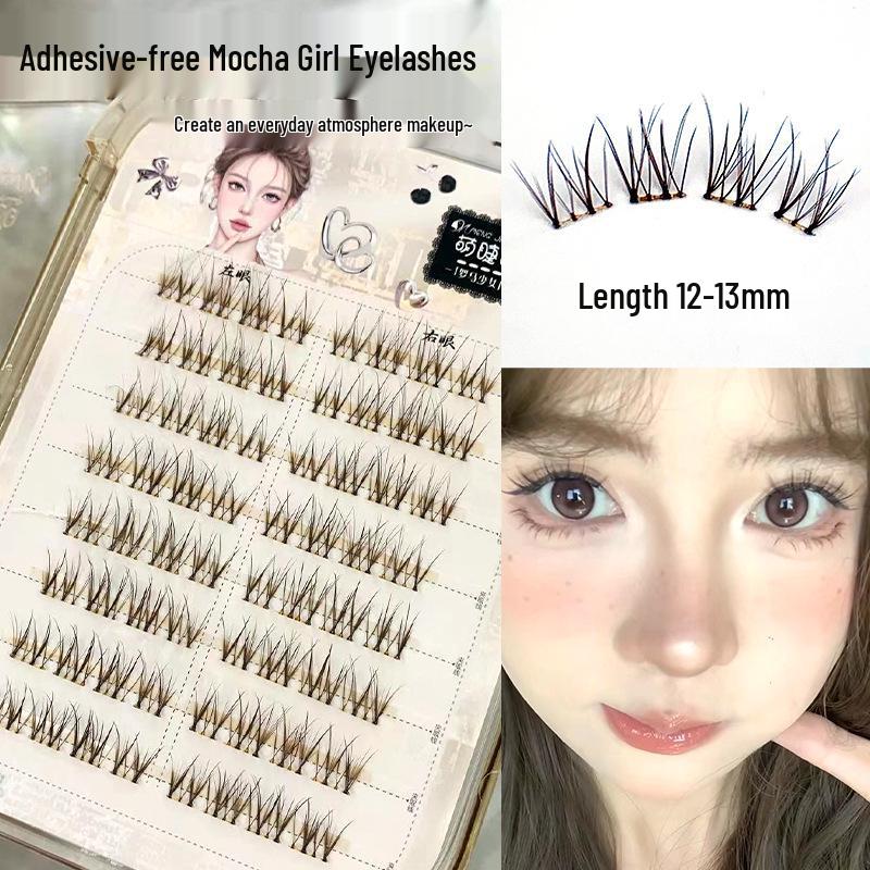 Adhesive-Free Qingqiu Tuoshan Fox Eyelashes: Thick, Natural Black-Brown Chinese Style