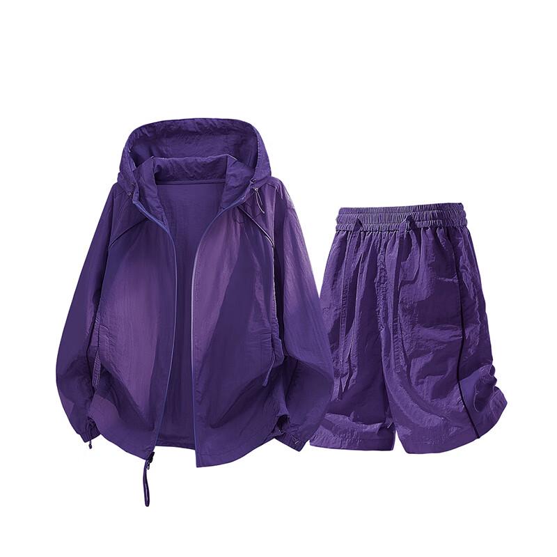 NASA MARVEL Men s Ice Silk Hooded Sun Protection Set with Shorts 2XL