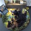 Black Bear Round Area Rug,Carpet Rug for Living Room Bedroom Sofa Playroom Decor,Non-slip Floor Mat