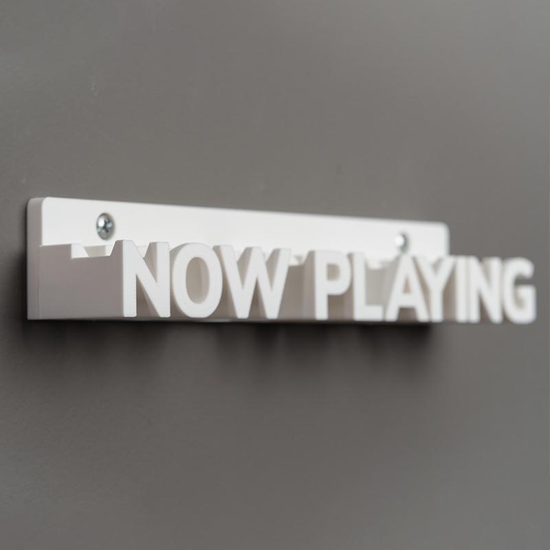 Nástěnný stojan na vinylové desky „Now Playing“ Plastový stojan na alba Vhodný pro, Kancelář a obchod s deskami - Úspora místa