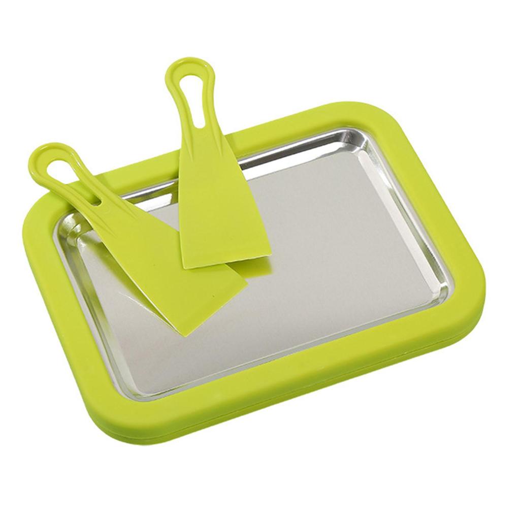 Gerolltes Eis Pfanne Multifunktionelles Küchengeschirr DIY Einfach zu bedienen mit 2 Spateln für Sorbets Softeis Gelato Gefrorener Joghurt