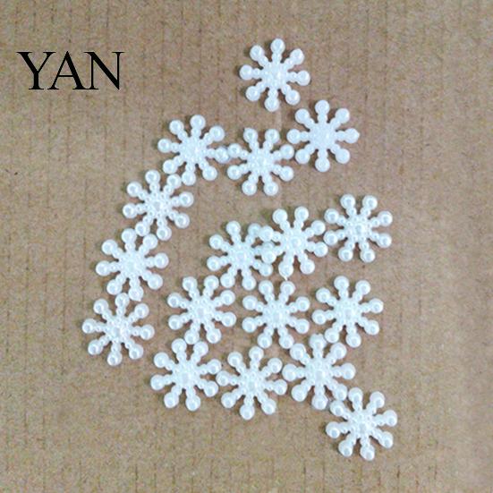 Artificial Pearl 100Pcs Snowflake Decorations Attractive Wear-resistant Cute Decoration DIY Faux for Christmas