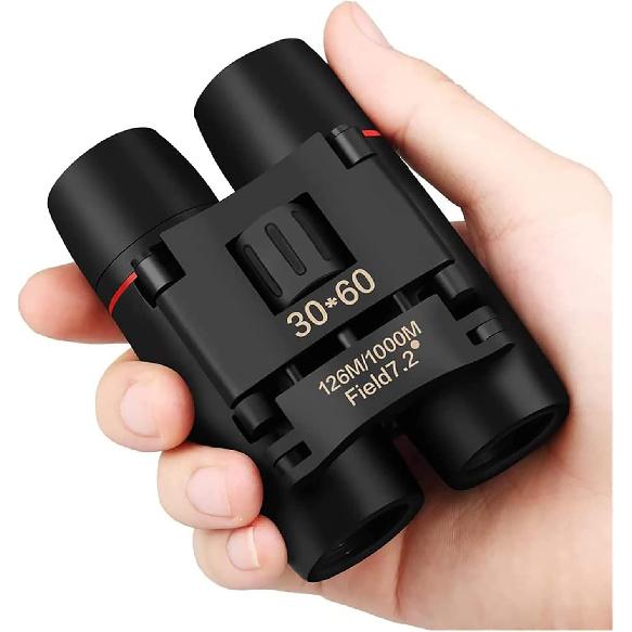 Compact 30x60 Binoculars for Adults and Kids,Foldable Lightweight Easy Focus Small Binoculars for Bird Watching Travel Sightseeing Hunting Concert