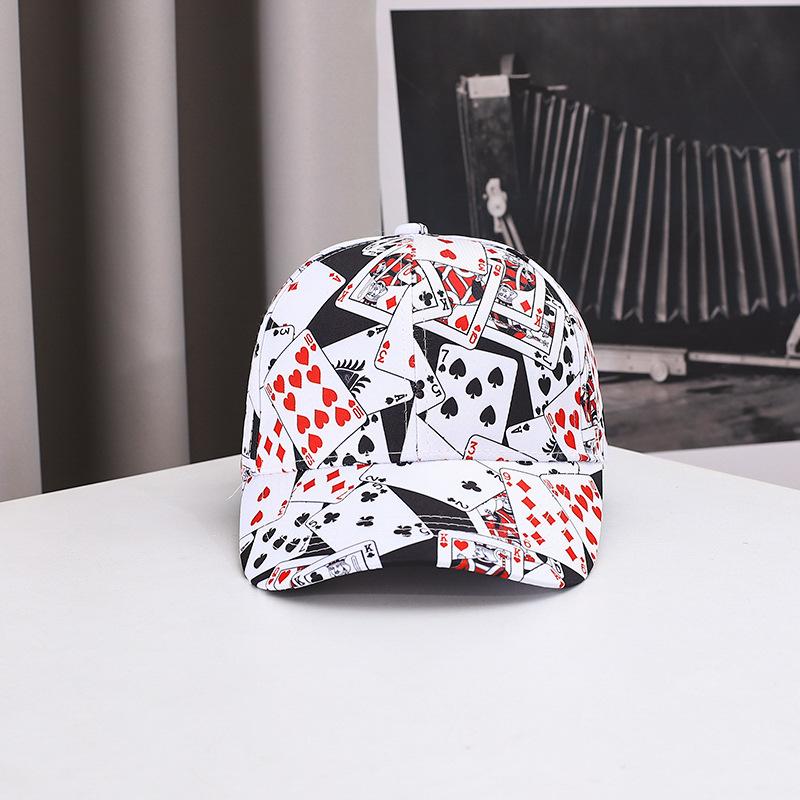 Summer Autumn Unisex Trend Print Poker Chain Letter Element Baseball Cap For Men Women Street Outdoor Hip Hop Snapback Hat