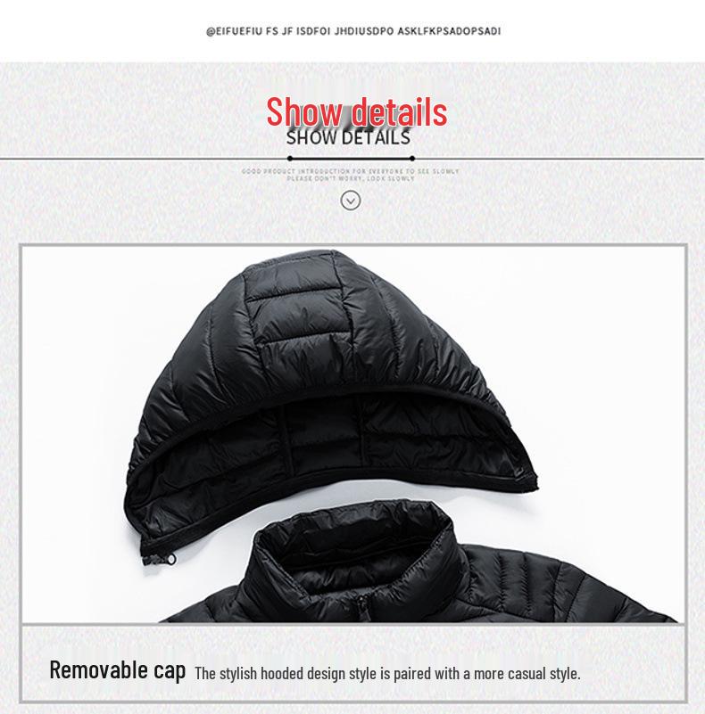 Herr Slim Fit Lättviktig Flerfärgad Ribbstickad Vinterjacka med Bomullsvaddering 2024