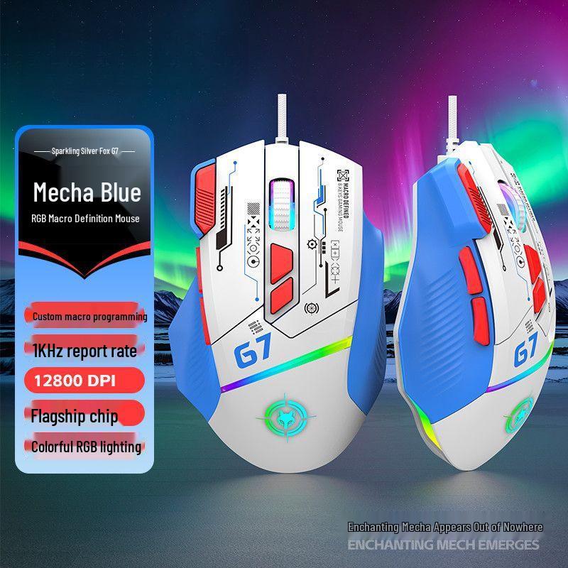 G7 Wired RGB Gaming Mouse with Macro Programming and Mecha Design