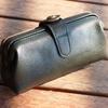 Artistic Retro Top Layer Cowhide Mouth Gold Bag Genuine Leather Antique Storage Bag Handbag Makeup Bag