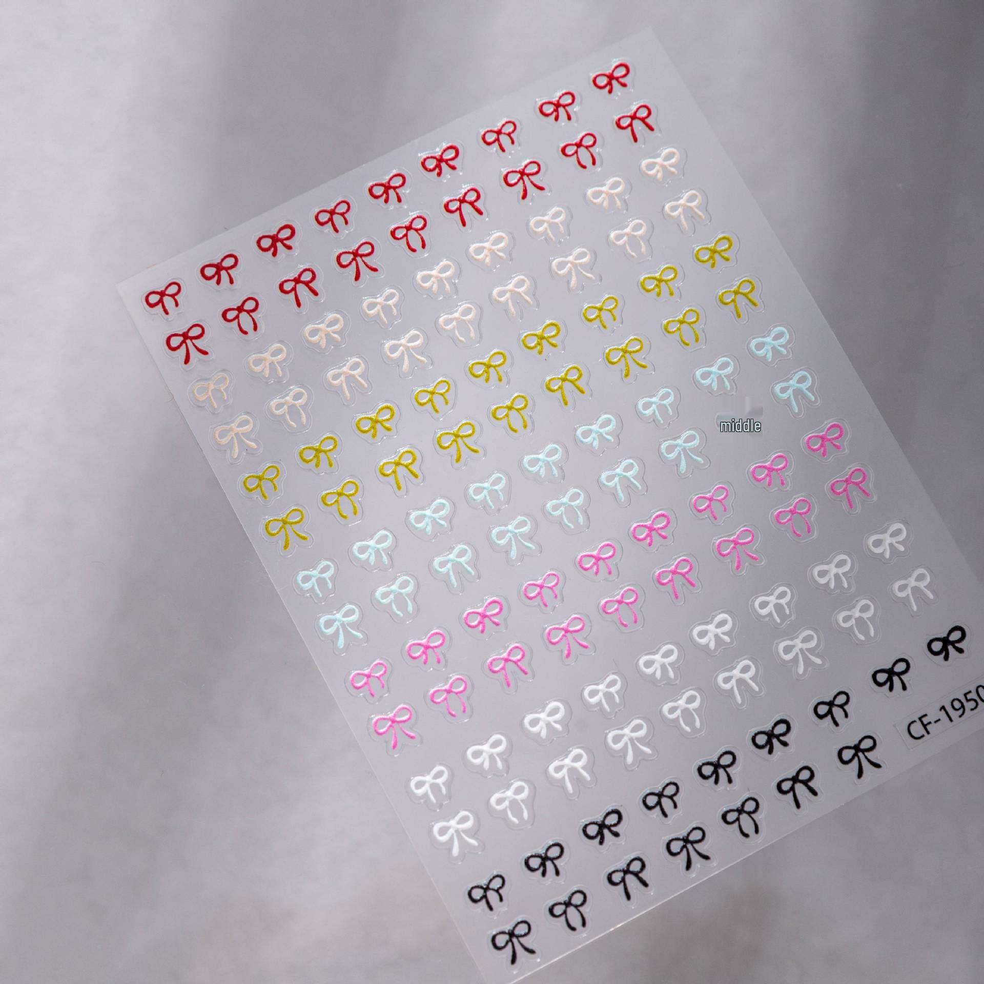

Embossed Bow Nail Stickers: Versatile, Simple, Girly Knot Design Dopamine Bow